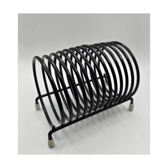 Vintage 1950's Desktop Black Circle Letter Holder Rack - Picture 4 of 6